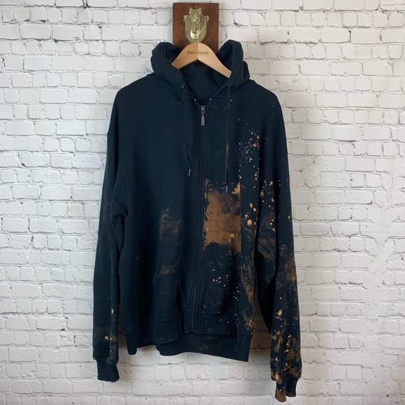bleached zip up sweatshirt